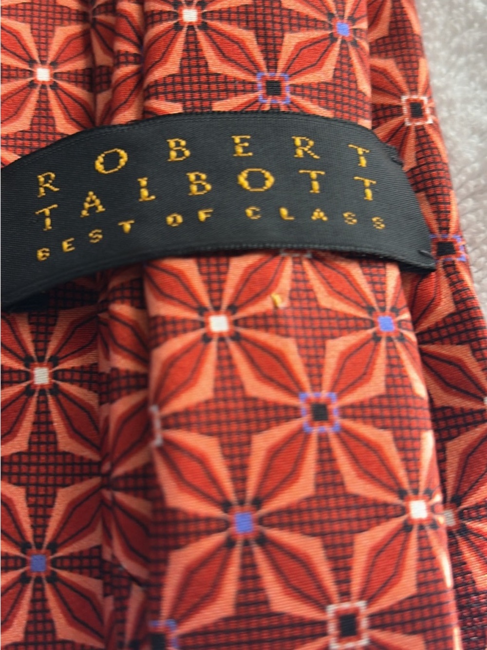 Robert Talbott Orange Geometric Silk Tie